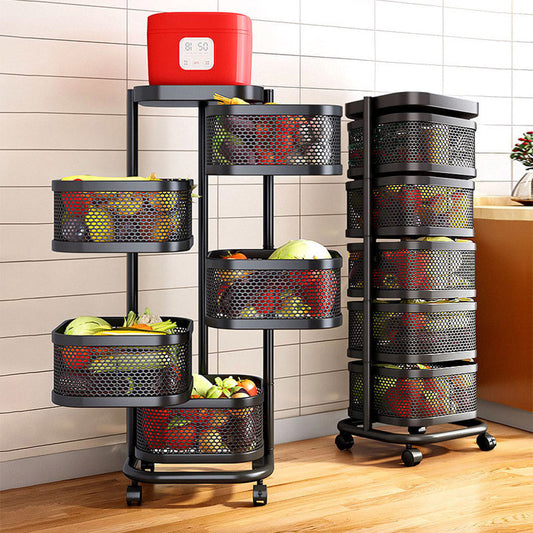Joybos® Rotating Multi-Layer Kitchen Metal Shelf with Wheels - MONLANE