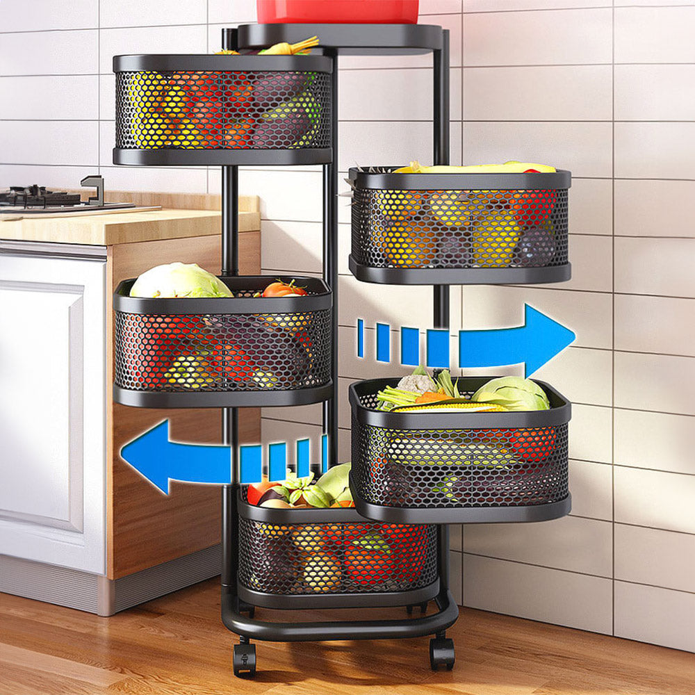 Joybos® Rotating Multi-Layer Kitchen Metal Shelf with Wheels - MONLANE