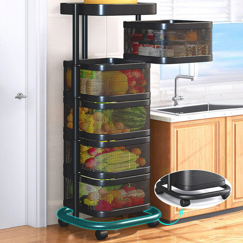 Joybos® Rotating Multi-Layer Kitchen Metal Shelf with Wheels - MONLANE