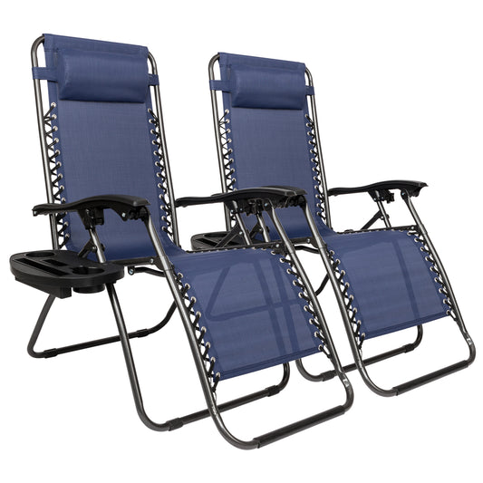 Lounge Patio Chairs with Pillow and Utility Tray
