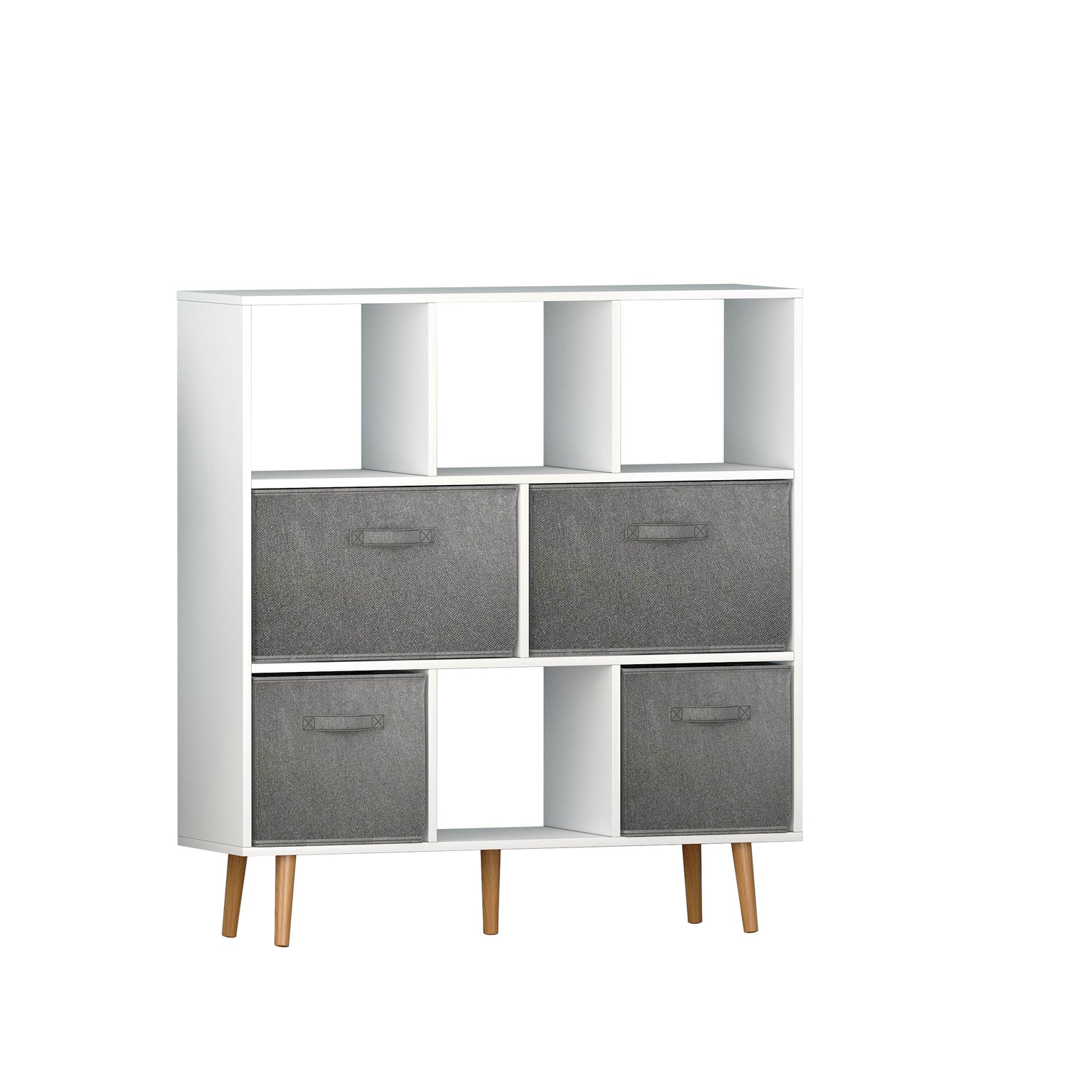 Arctic Aura: White Bookshelf - MONLANE