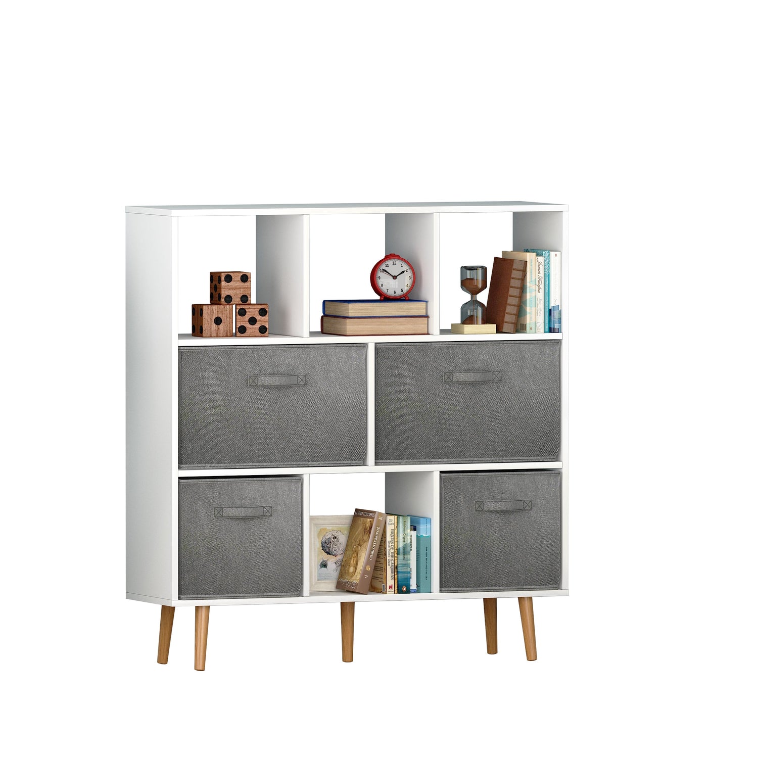 Arctic Aura: White Bookshelf - MONLANE