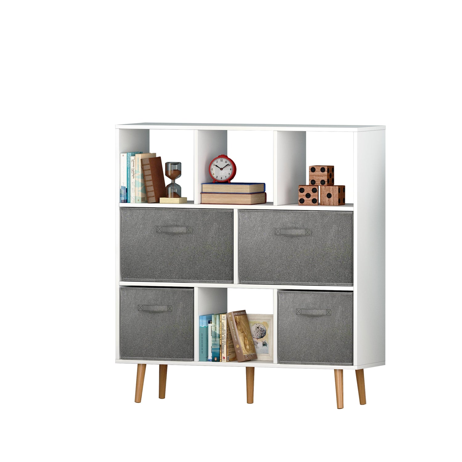 Arctic Aura: White Bookshelf - MONLANE