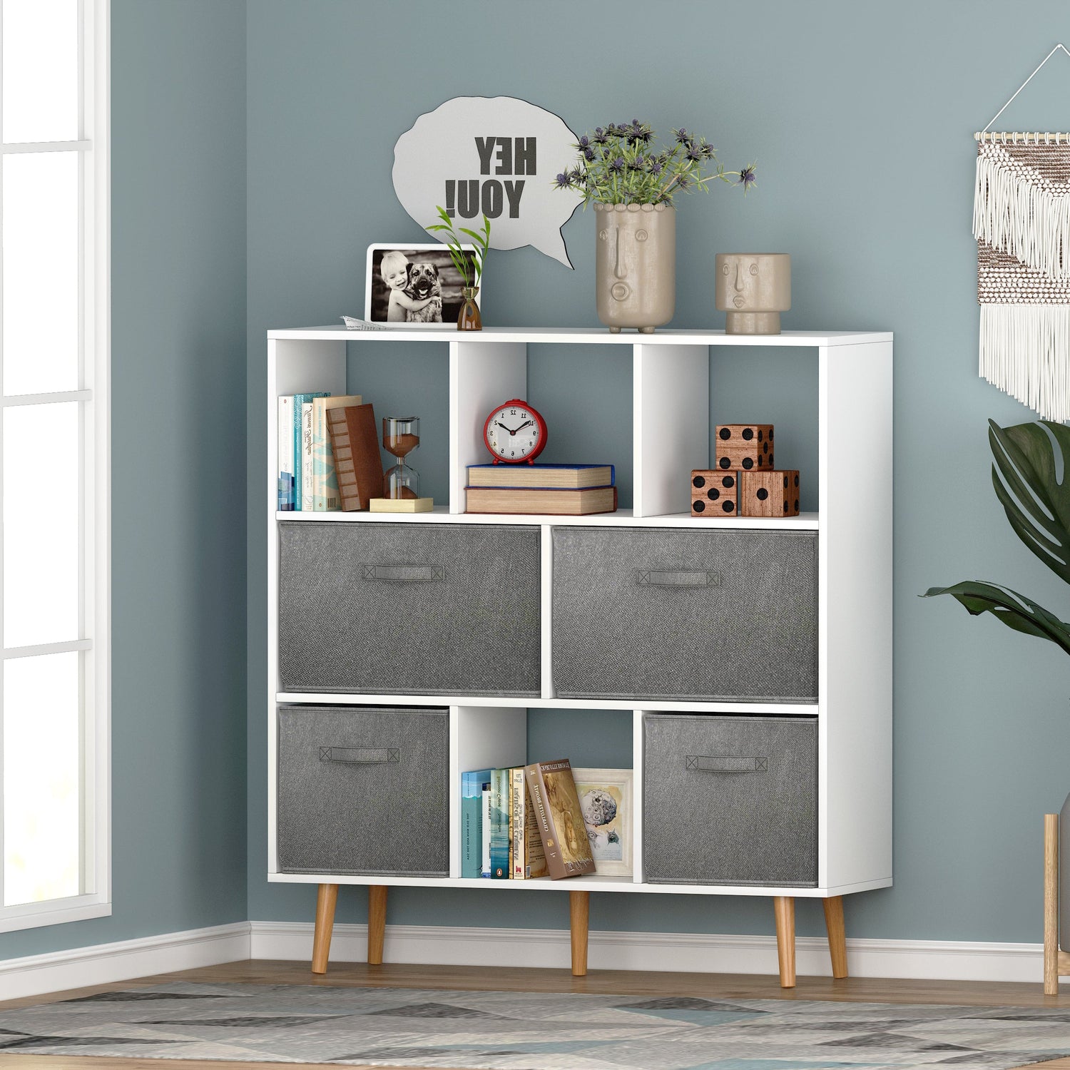 Arctic Aura: White Bookshelf - MONLANE