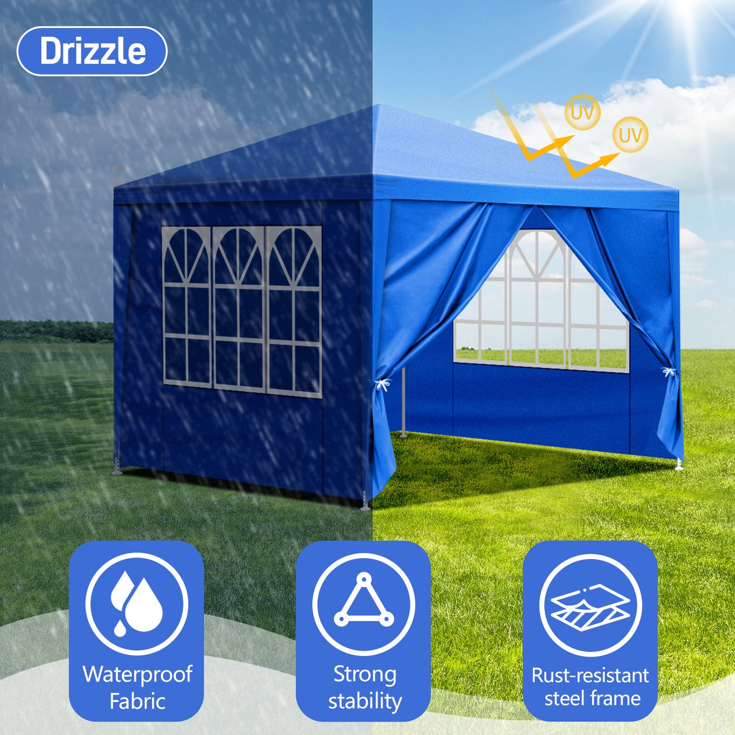 10'x10' Gazebo Waterproof Outdoor Canopy