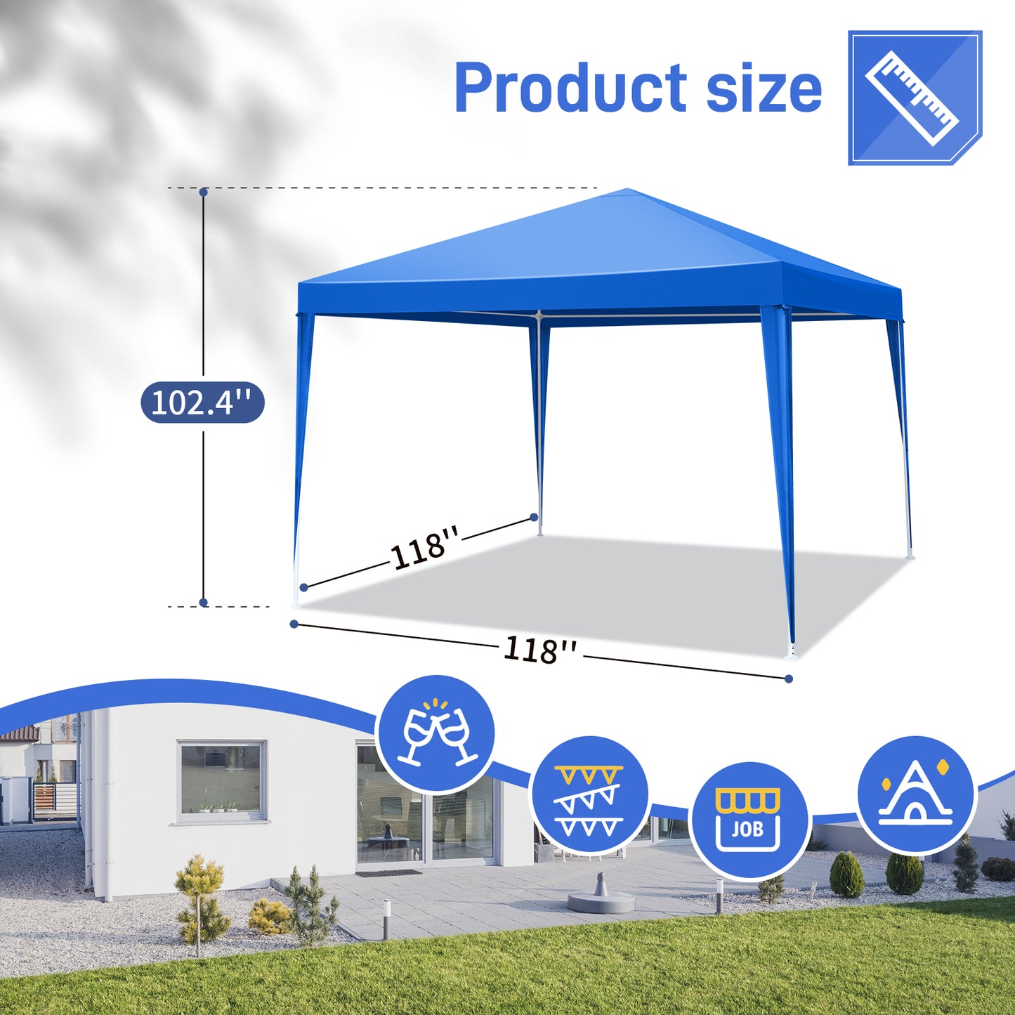 10'x10' Gazebo Waterproof Outdoor Canopy
