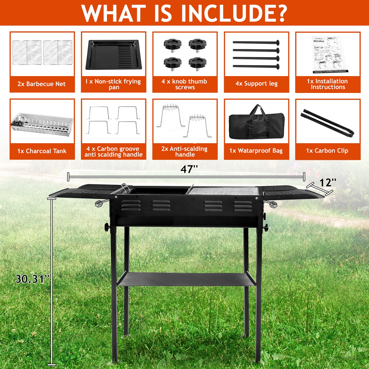 Portable Charcoal BBQ Grill