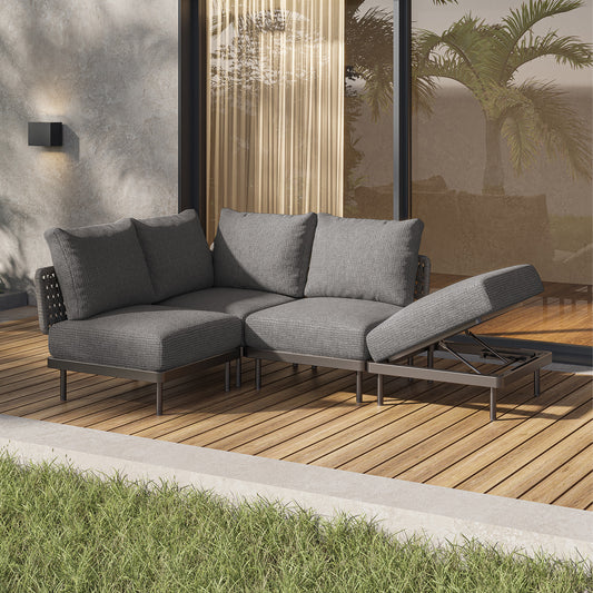 85.9 Wide Outdoor Sofa and Adjustable Recliner