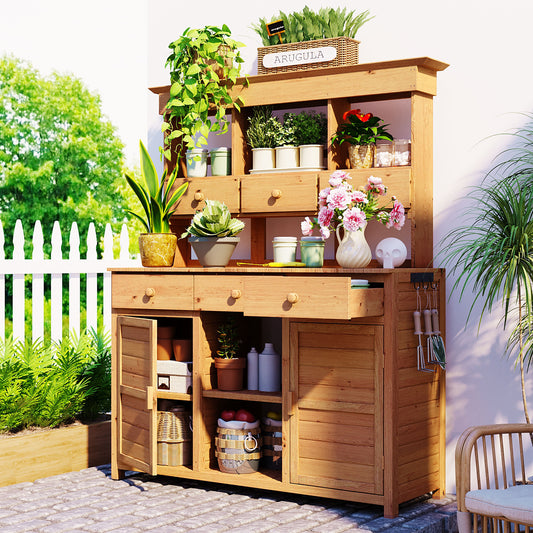 Patio Storage Workstation with Shelves