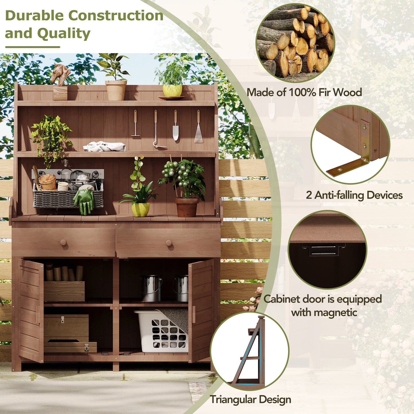 Garden Fir Wood Workstation
