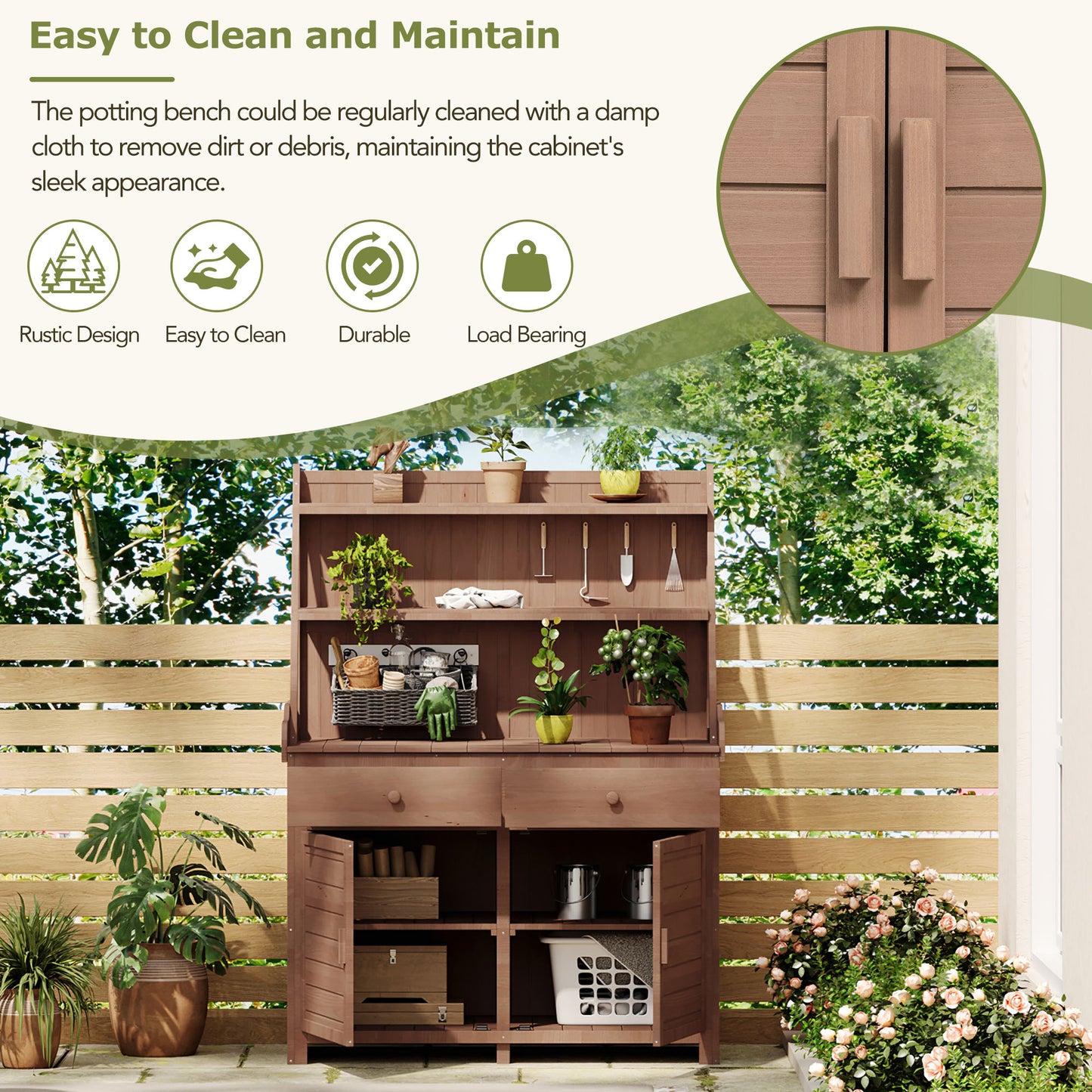Garden Fir Wood Workstation