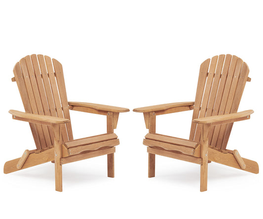 Wooden Outdoor Folding Adirondack Chair Set