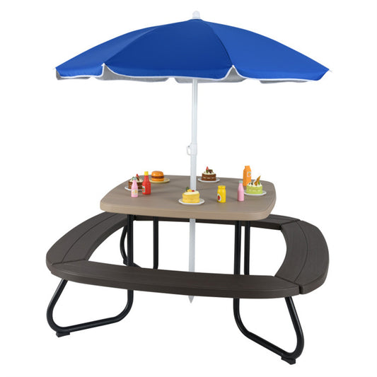 Kids Picnic Table With Umbrella