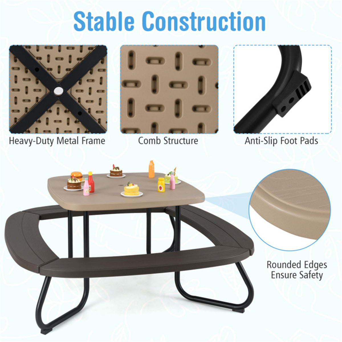 Kids Picnic Table With Umbrella