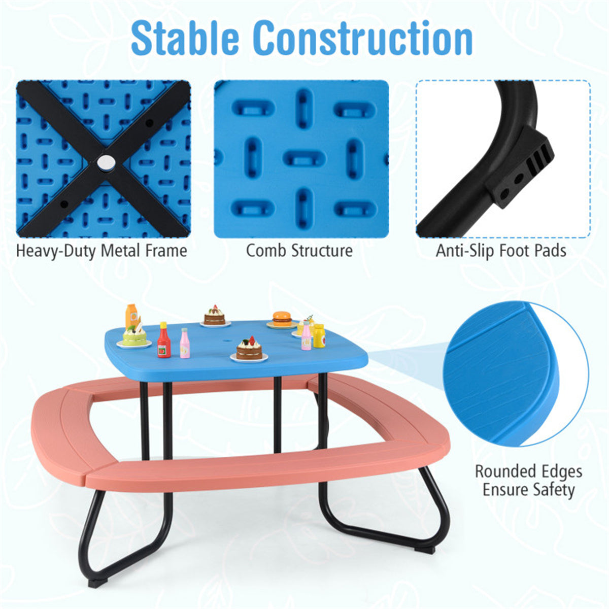 Kids Picnic Table With Umbrella