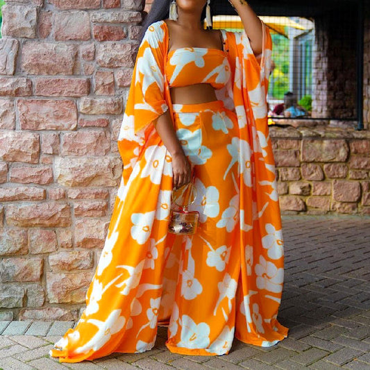 Printed Wrap Chest Three Piece Set