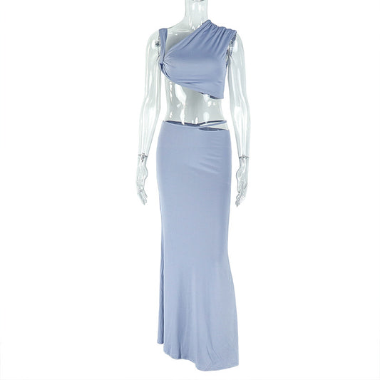 Two piece hip hugging long skirt