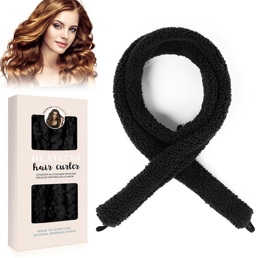 Satin Heatless Hair Curler=Black
