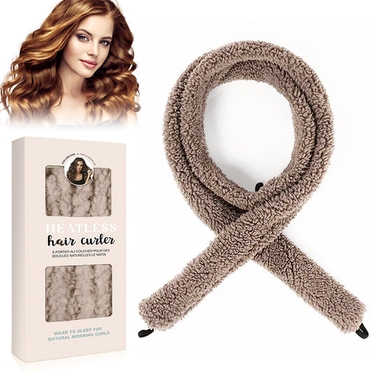 Satin heatless hair curler - Light Brown