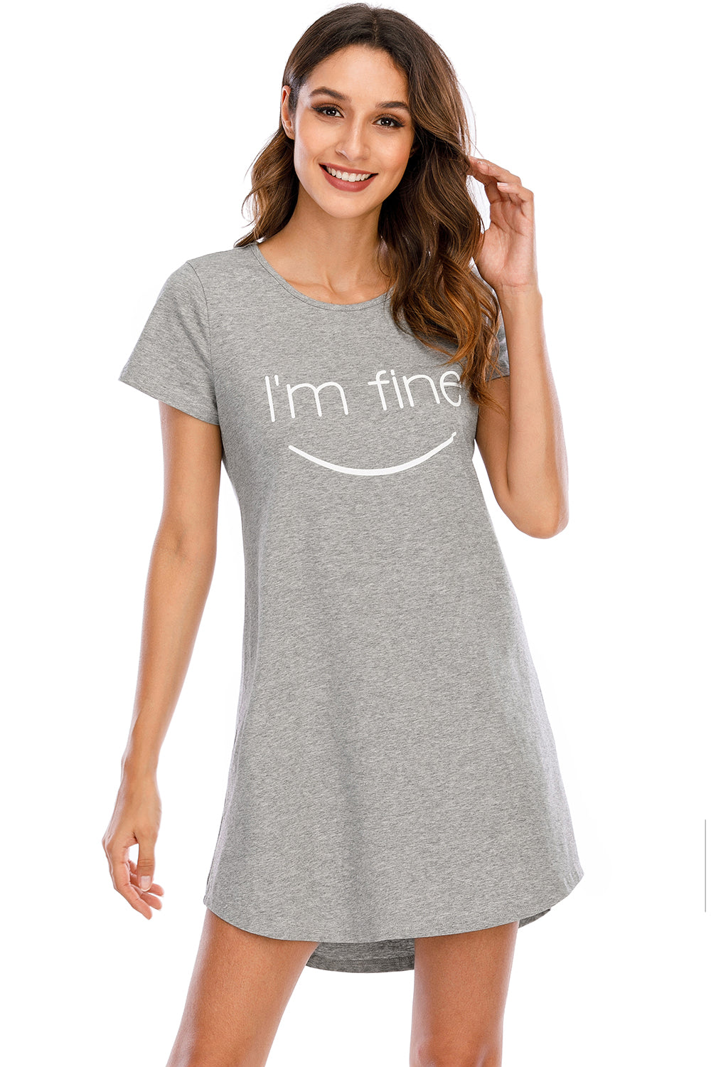 Round Neck Short Sleeve Lounge Dress