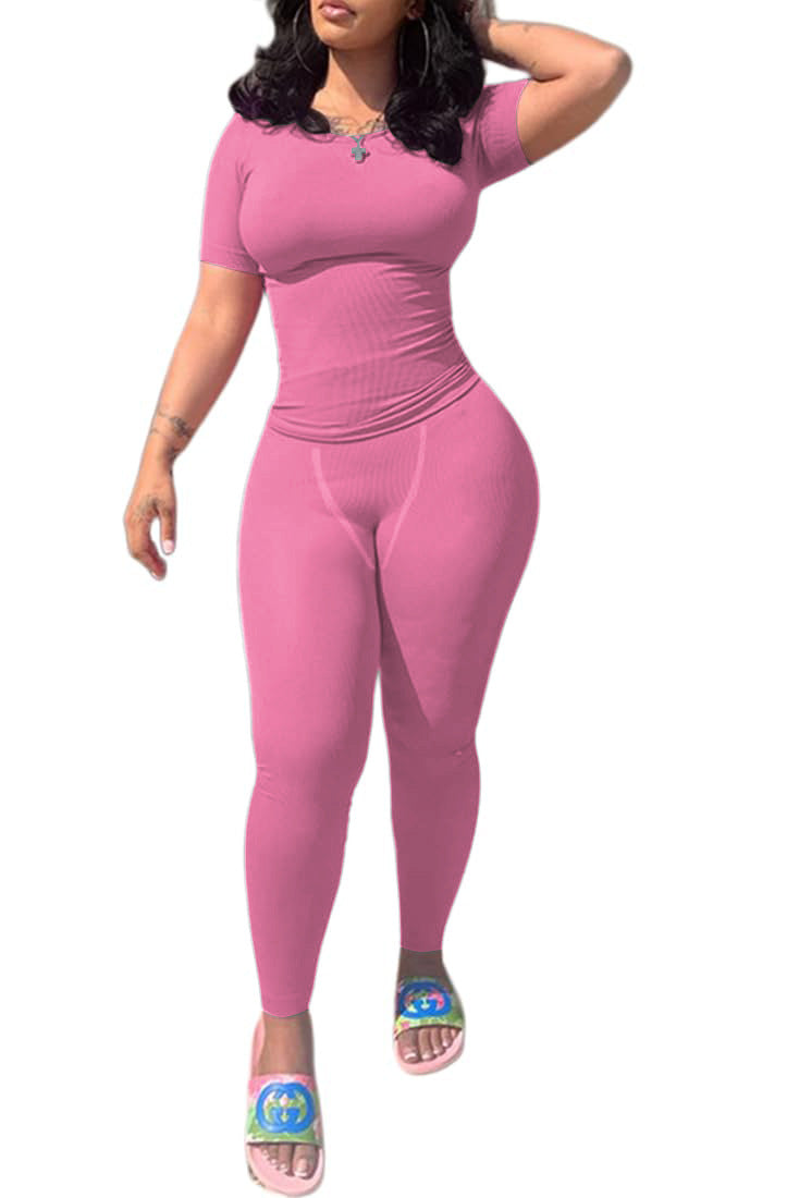 Short sleeved tight pants set