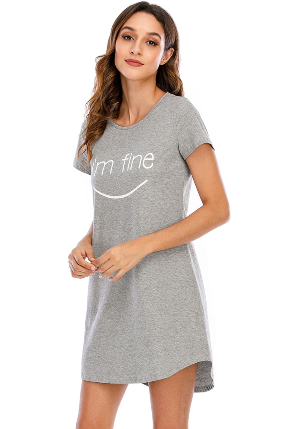 Round Neck Short Sleeve Lounge Dress