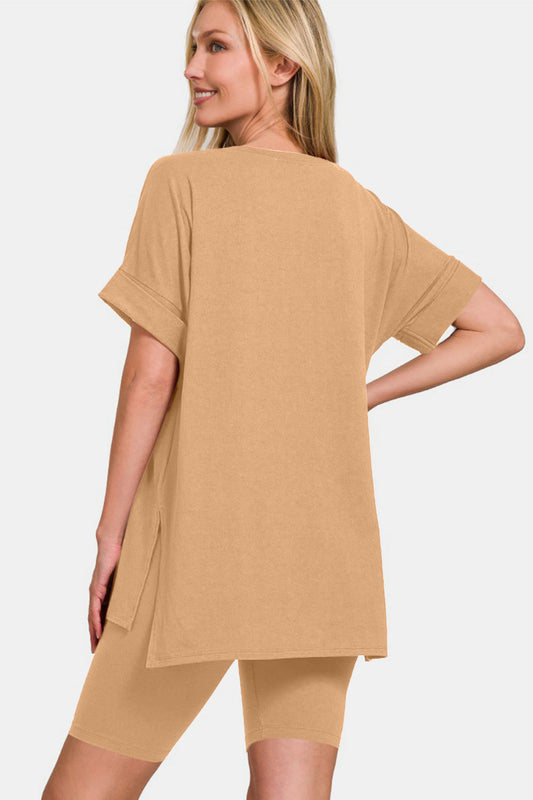 Short Sleeve T-Shirt and Biker Shorts Set