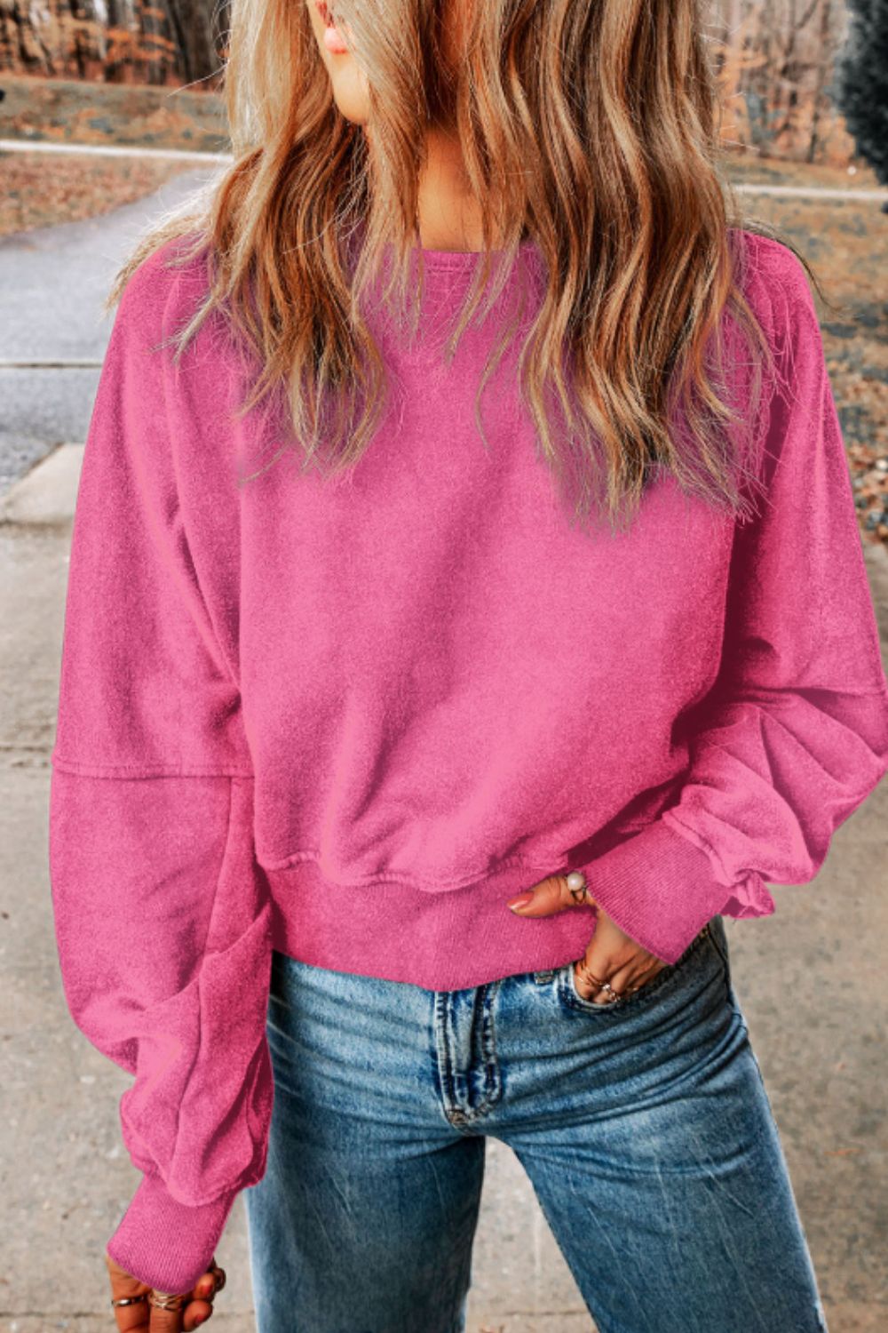Cutout Long Sleeve Sweatshirt