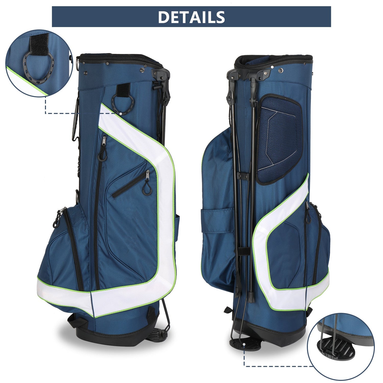 6 Hole Multi-Function Bracket Golf Bag Blue And White - MONLANE