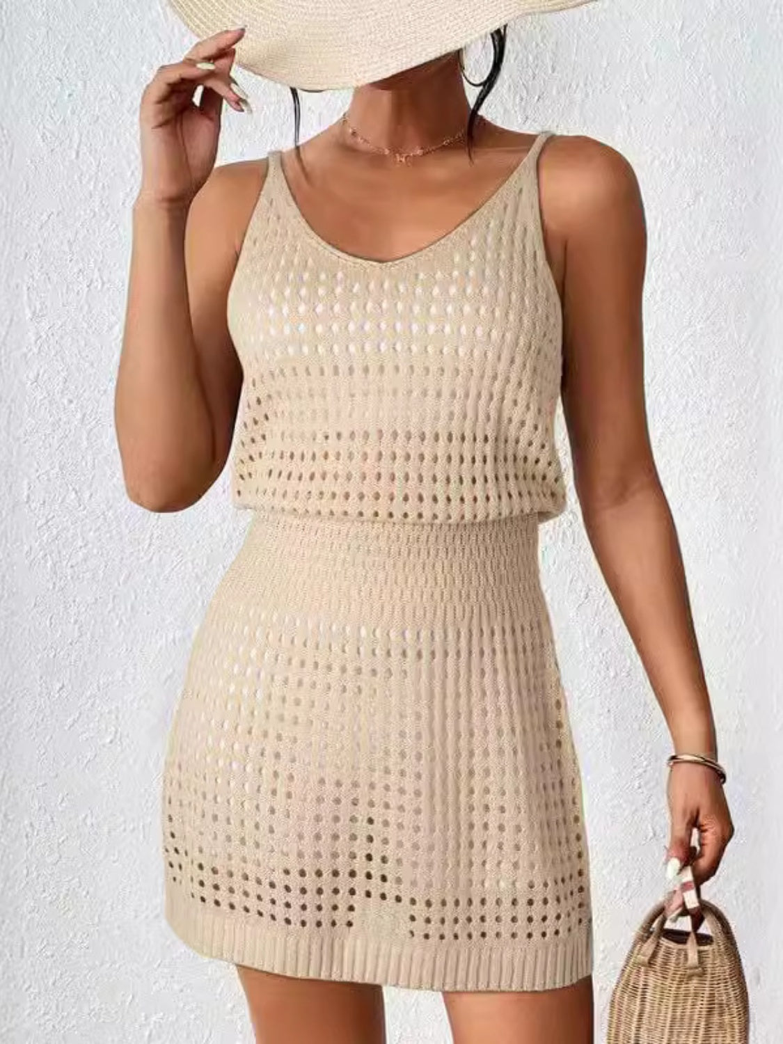 V-Neck Sleeveless Cover Up Dress - MONLANE