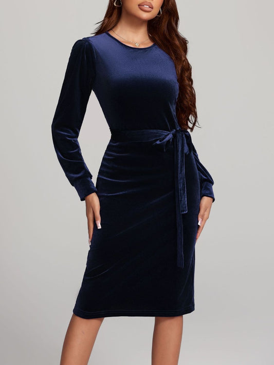 Long Sleeve Velvet Dress