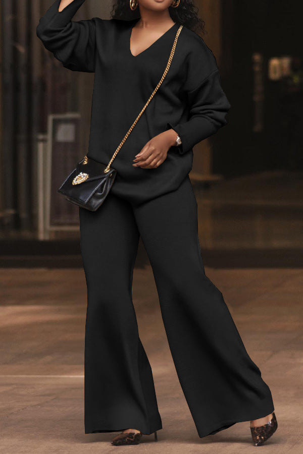 Thick Suede Sleeve Two-Piece Set