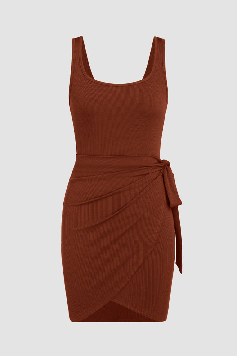 Tied Scoop Neck Sleeveless Mini Dress - MONLANE