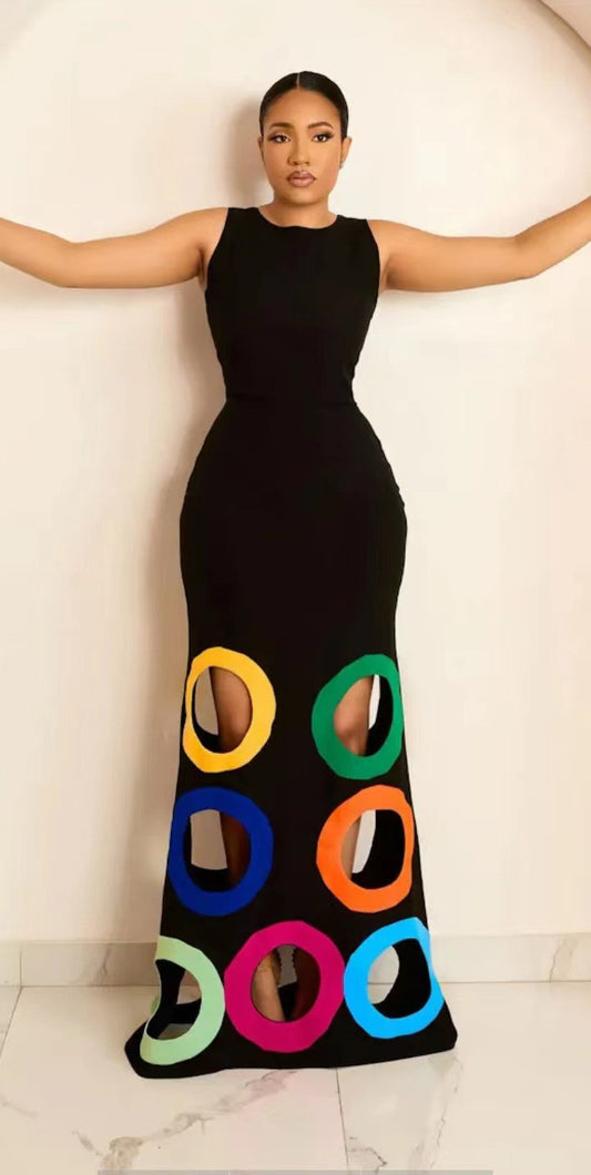 Round Neck Sleeveless  A-line Dress