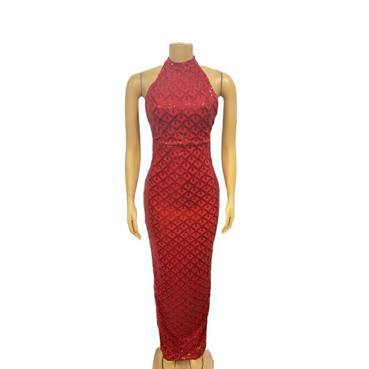Diamond Studded Slim Fit Evening Gown