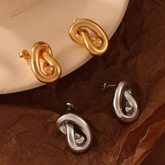 Titanium Steel Knot Stud Earrings - MONLANE