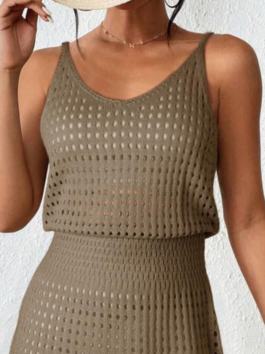 V-Neck Sleeveless Cover Up Dress - MONLANE