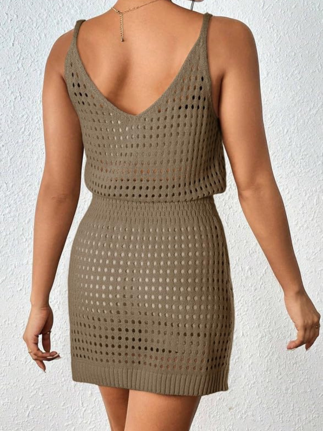 V-Neck Sleeveless Cover Up Dress - MONLANE