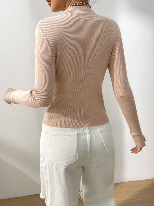 Lace Detail Long Sleeve Sweater