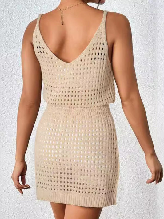V-Neck Sleeveless Cover Up Dress - MONLANE