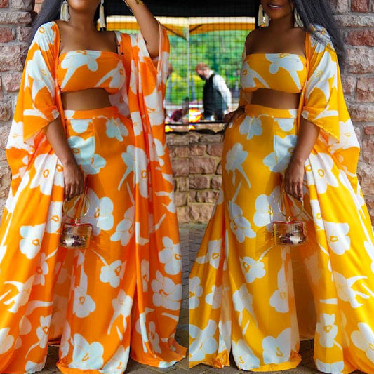 Printed Wrap Chest Three Piece Set