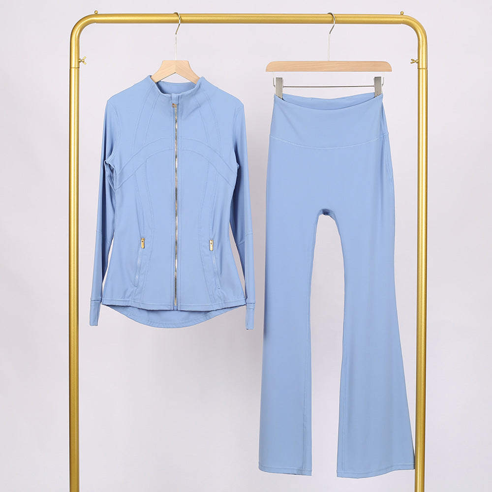 Golden zipper Slim fit  yoga pants set