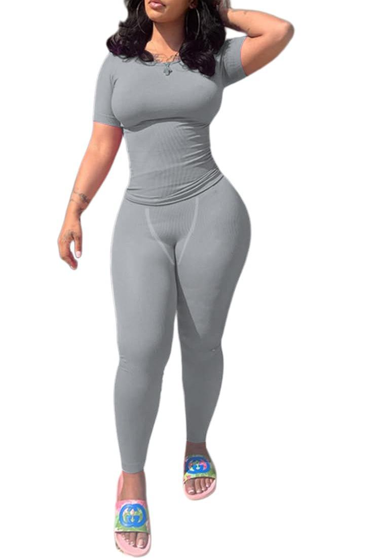 Short sleeved tight pants set