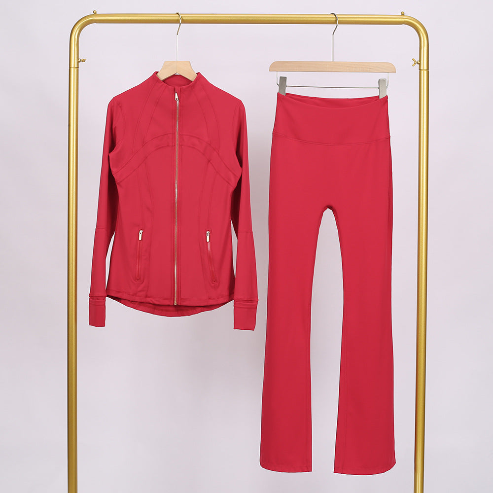 Golden zipper Slim fit  yoga pants set