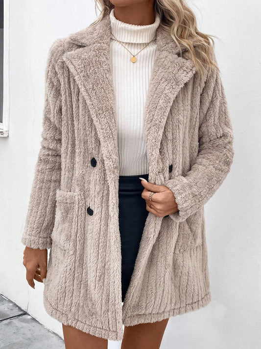 Fuzzy Long Sleeve Coat