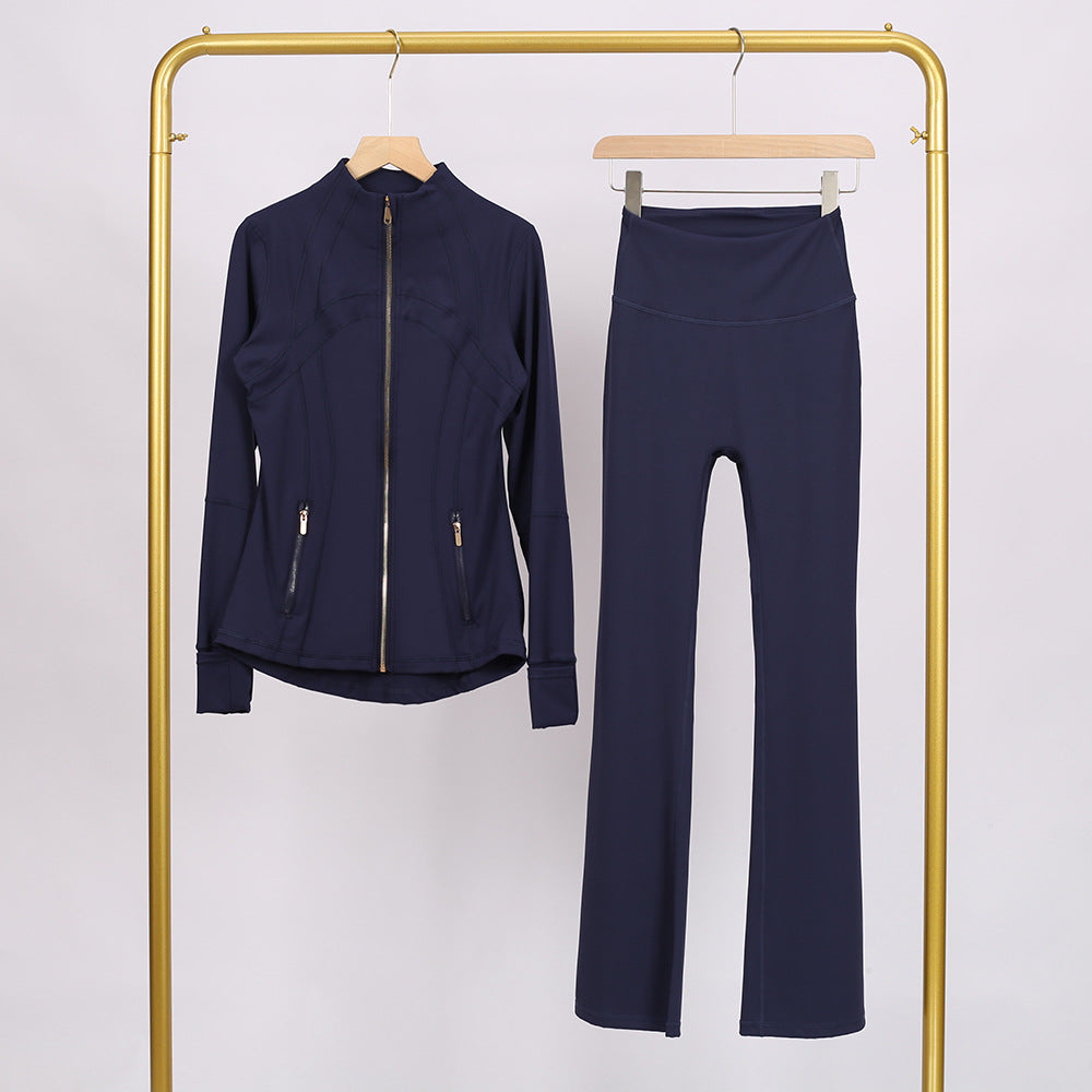 Golden zipper Slim fit  yoga pants set