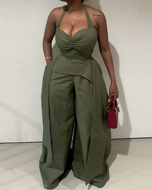 High Waisted Ribbon Jumpsuit