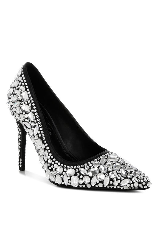 Iceout Diamante & Rhinestone Pumps