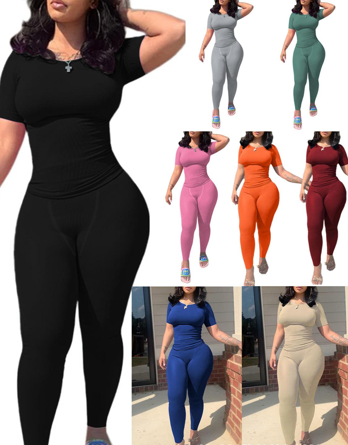 Short sleeved tight pants set