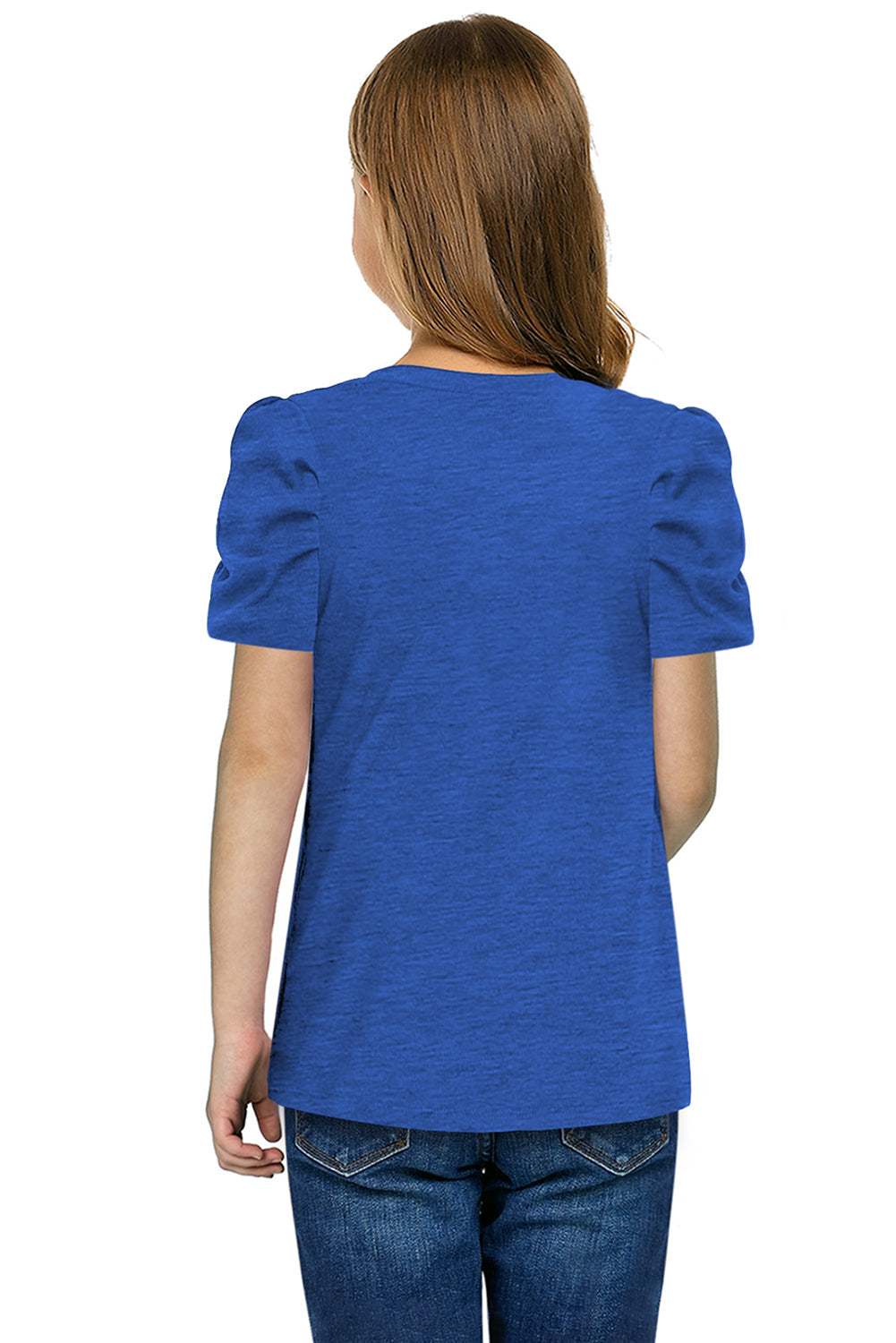Round Neck Puff Sleeve T-Shirt - MONLANE